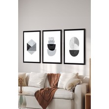 Artavessa 3 Parça Siyah Çerçeve Görünümlü Mdf Poster Tablo Seti - Set 37