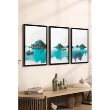 Artavessa 3 Parça Siyah Çerçeve Görünümlü Mdf Poster Tablo Seti - Set 18