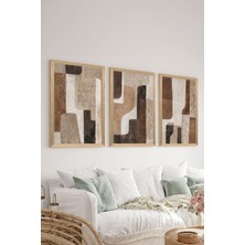 Artavessa 3 Parça Ahşap Çerçeve Görünümlü Mdf Tablo Seti - ERSYCRVSZ3SET12