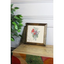 Artavessa Masif Ahşap Çerçeveli Taş Tablo Pano 16  x  16  cm  - Bahar ve Çiçek 6