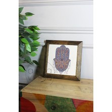 Artavessa Masif Ahşap Çerçeveli Taş Tablo Pano 16  x  16  cm  - Fatma Ana Eli 3