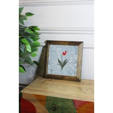 Artavessa Masif Ahşap Çerçeveli Taş Tablo Pano 16  x  16  cm  - Ebru Sanatı 3