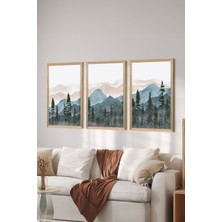 Artavessa 3 Parça Ahşap Çerçeve Görünümlü Mdf Tablo Seti - ERSYCRVSZ3SET17