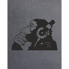 Sticker Usta Müzik Dinleyen Maymun Sticker Araba Oto Motosiklet Karavan Etiket 02116