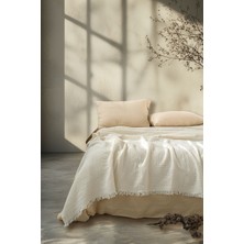 Cocoon %100 Pamuk 4 Kat Müslin Çift Kişilik Yatak Örtüsü Ekru 240x260