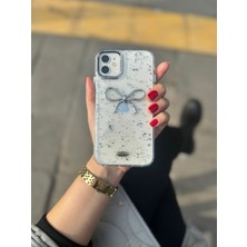 Doescase Apple iPhone 11 Uyumlu Fiyonk Desenli Şeffaf Pinteret Taşlı Lüx Kılıf