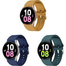 Samsung Galaxy Watch 6 Seri 40 mm 44MM  Classic 47 mm Uyumlu Kavis Tasarımlı 3lü Set Silikon Kordon