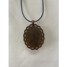 Hediyem Evime Iznik Çini Kolye Sevgili Temalı Deri Ipli Model1