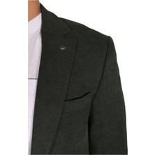 Açık Kahverengi Petek Dokulu Erkek Blazer Spor Ceket