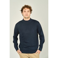 Ateş Triko Erkek Yarım Balıkçı Yaka Yün Kazak 6091024 Indigo