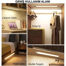 Yenilzd Gece Lambası Ledli 3 Renk Kısılabilir USB Şarjlı Sensörlü Alüminyum 40CM   Mutfak Dolap Tezgahları Içinde Kullanılabilir.