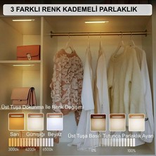 Yenilzd Gece Lambası Ledli 3 Renk Kısılabilir USB Şarjlı Sensörlü Alüminyum 40CM   Mutfak Dolap Tezgahları Içinde Kullanılabilir.