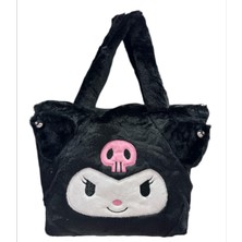 Piraye Gift Sanrio Kuromi Peluş Kol Çantası Büyük Boy Siyah