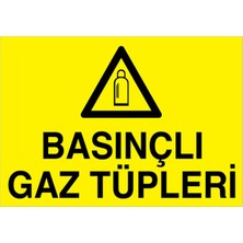 1Beyaz Reklam Basınçlı Gaz Tüpleri Uyarı Tabelası - 70x100 Alüminyum Kompozit Panel - TÜ8