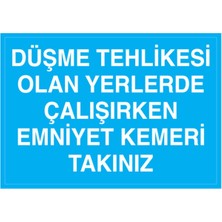 1Beyaz Reklam Düşme Tehlikesi Olan Yerlerde ... uyarı Tabelası - 35x50 Alüminyum Kompozit Panel - EKDT18