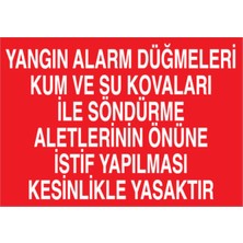 1Beyaz Reklam Yangın alarm Düğmeleri Kum Ve Su Kovaları... Uyarı Tabelası - 50x70 Foreks - Y26