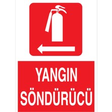1Beyaz Reklam Yangın Söndürücü Uyarı Tabelası - 50x70 Foreks - Y55