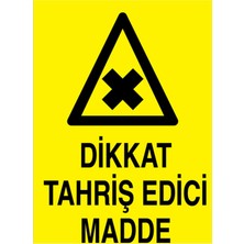 1Beyaz Reklam Dikkat Thriş Edici Madde Uyarı Tabelası - 70x100 Alüminyum Kompozit Panel - TM21
