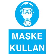 1Beyaz Reklam Maske Kullan Uyarı Tabelası - 20x30 Alüminyum Kompozit Panel - TGM7