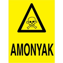 1Beyaz Reklam Amonyak Uyarı Tabelası - 20 x 30 Foreks - TM13
