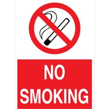 1Beyaz Reklam No Smoking Uyarı Tabelası - 20 x 30 Alüminyum Kompozit Panel - SİG31
