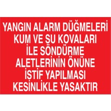 1Beyaz Reklam Yangın alarm Düğmeleri Kum Ve Su Kovaları... Uyarı Tabelası - 20x30 Foreks - Y26