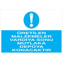 1Beyaz Reklam Üretilen Malzemeler Vardiya Sonu... Uyarı Tabelası - 20x30 Foreks - İRD10