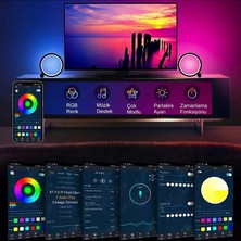 Yenilzd  Masaüstü Müzik Ritim Gece Lambası 10 Inç Akıllı Rgb Renkli  25CM Alüminyum Halka LED Işığı Masa Lambası Rgb gece lambası ışığı,