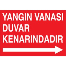 1Beyaz Reklam Yangın Vanası Duvar Kenarındadır Uyarı Tabelası - 70x100 Foreks - Y12