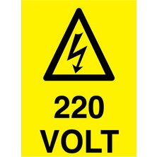 1Beyaz Reklam 220 Volt Uyarı Tabelası - 70 x 100 Foreks - VOL20