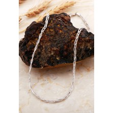 Sümer Telkari İtalyan Örgü Zincir Rodyumlu Gümüş Kolye 8071