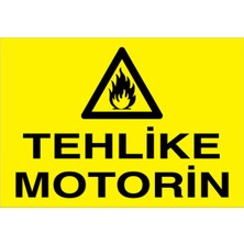 1Beyaz Reklam Tehlike Motorin Uyarı Tabelası - 20 x 30 Foreks - Yp4