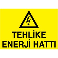1Beyaz Reklam Tehlike Enerji Hattı Uyarı Tabelası - 35 x 50 Foreks - E18