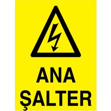 1Beyaz Reklam Ana Şalter Uyarı Tabelası - 35x50 Foreks - Ş21