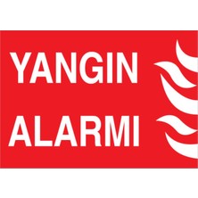 1Beyaz Reklam Yangın Alarmı Uyarı Tabelası - 35x50 Foreks - Y33