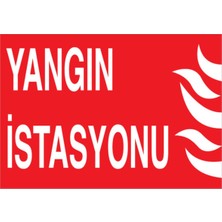 1Beyaz Reklam Yangın İstasyonu Uyarı Tabelası - 35x50 Foreks - Y7