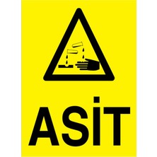 1Beyaz Reklam Asit Uyarı Tabelası - 35x50 Foreks - KM24