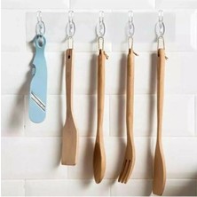 Btm Home 5'li Yapışkanlı Şeffaf Duvar Askısı Banyo Mutfak Düzenleyici Askı Pratik Kanca Askılık