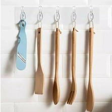 Btm Home Mutfak Banyo Kapı Askısı -5li Kendinden Yapışkanlı Güçlü Şeffaf Askılık