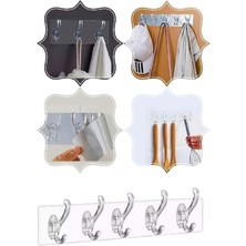 Btm Home Mutfak Banyo Kapı Askısı -5li Kendinden Yapışkanlı Güçlü Şeffaf Askılık