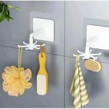 Btm Home Çok Amaçlı  360 Derece Dönen Askı - Banyo Mutfak Bardak Takı Yapışkanlı Askı - Mutfak Askılığı
