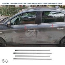 Ebal Oto Citroen C-Elysee Krom Cam Çıtası 4 Parça 2012 Üzeri Paslanmaz Çelik