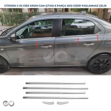 Ebal Oto Citroen C-Elysee Krom Cam Çıtası 6 Parça 2012 Üzeri P.çelik