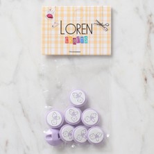 Loren Crafts 8 Li Lila Bebek Düğme - 374