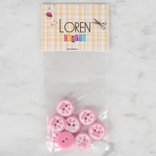 Loren Crafts 8 Li Pembe Pati Düğme - 615