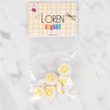 Loren Crafts 8 Li Sarı Gülen Yüz Düğme - 630