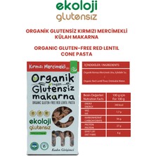 Organik Glutensiz Makarna Kırmızı Mercimekli Külah  200 gr