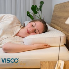 Visco Sleep Visco Yastık Ergonomik Yastık Fiore Doğal Viskon Kılıflı Yastık 65 x 40 x 14  cm
