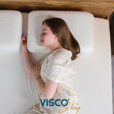 Visco Sleep Visco Yastık Ergonomik Yastık Fiore Doğal Viskon Kılıflı Yastık 65 x 40 x 14  cm