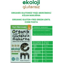 Organik Glutensiz Makarna Yeşil Mercimekli Külah  200 gr